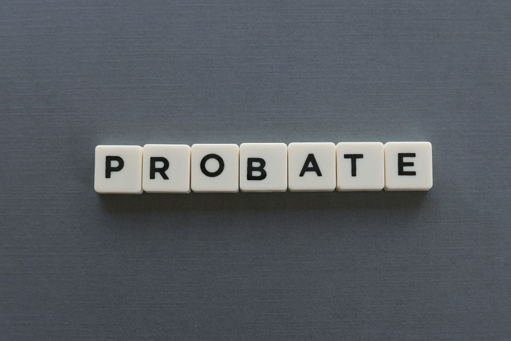 probate word made of square letter word on grey background